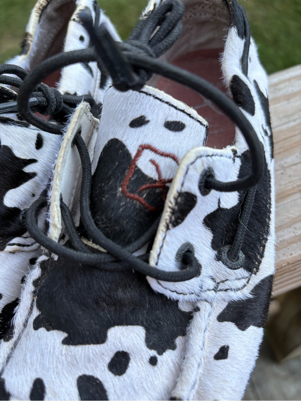Cow-Print Twisted X Casual Shoes - Black & White - Picture 2 of 6